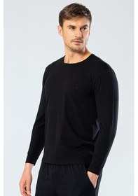 Resim Cacharel Erkek Uzun Kollu T-shirt 1333/siyah Siyah 