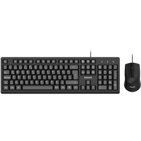 Resim Philips SPT6234 Kablolu Türkçe Q Klavye ve Mouse Seti Siyah (Philips Türkiye Garantili) 