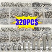 Resim 320 adet AYQW Paslanmaz Çelik Vida ve Somunlar Kiti - Altıgen Hızlı Çıkarma Somunları, M2-M5 Boyutları, Koroziyona Dayanıklı Metal Bağlayıcılar DIY, Tamir, Endüstriyel Kullanım için 