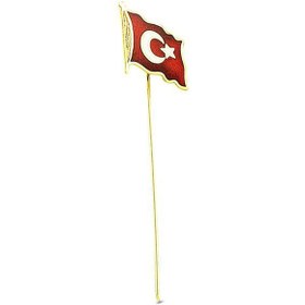 Resim Rozet Bayrak Mineli 1.35 Gram 14 Ayar Altın 