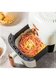 Resim 50 Adet 20 Cm Air Fryer Pişirme Kağıdı Tek Kullanımlık Yağ Geçirmez Yuvarlak Tabak Model Pvc 