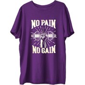 Resim Top Glory Npng Baskılı Penye Boks Sporcu T-Shirt (532149962) Mor 