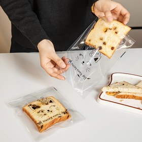 Resim 50 Adet Kendinden Yapışkanlı Torbalar, Şeffaf Tost Sandviç Ekmek Mühürleme Torbası, Yağ Geçirmez Kağıt Torba, Gıda Ambalaj Torbası, Vakumlu Kapak Torbaları, Ambalaj Malzemeleri 