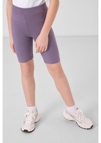 Resim Tommylife Eflatun Pamuklu Kısa Paça Standart Fit Basic Kız Çocuk Tayt - 75188 Eflatun 