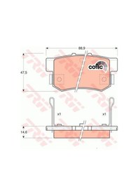 Resim Honda Civic 7 Arka Fren Balatası Disk için 2002-2005 Trw 