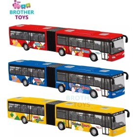 Resim Brother Toys Oyuncak Körüklü Metal Otobüs 1 Adet Metrobüs Çek Bırak 1:48 22 cm Büyük Model 