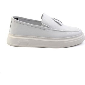 Resim Bambi Beyaz Leather Erkek Loafer Ayakkabı E01080107603 Beyaz 