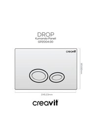 Resim Creavit Drop Parlak Krom Kaplama Kumanda Paneli GP2004.00 Krom - Parlak 