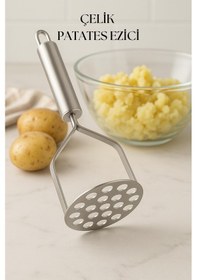 Resim Paslanmaz Çelik Saplı Patates Ezici Pratik Mutfak Gereci 24 Cm 