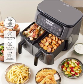 Resim Karaca Premium Iki Hazneli Air Pro Cook Duo Tandır Xxxl 8 Litre Geniş Hazneli Airfryer 8 Kişilik 