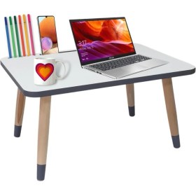 Resim Liva Ahşap Laptop Tablet Bilgisyar ve Kahvaltı Sehpası Çalışma Masası 