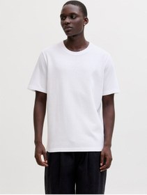 Resim Jack & Jones Blaethan Logo Erkek Beyaz Tişört 12292340-bw 