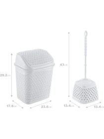 Resim Smartware Katre Çöp Kovası ve Klozet Fırçası Beyaz 