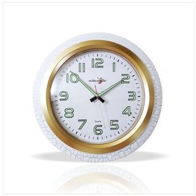 Resim Büyük 35 Cm Fosforlu Çatlatma Beyaz Çerçeve Sessiz Duvar Saati Beyaz 