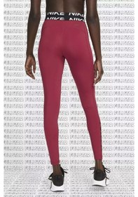 Resim Nike Pro Mid Rise Graphic Leggings Toparlayıcı Bordo Tayt Bordo 