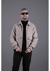 Resim Ohepmoda Torba Cepli Ribanalı Erkek Kaşe Kaban Mont Vizon 