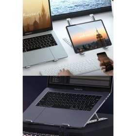 Resim Munico ve Ayarlanabilir Tablet Windows Mac Tabletler Standı Uyumlu Laptop & Pratik Siyah Için Ideal Seçim 