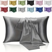 Resim 2 Paket Yastık Kılıfı, Ultra Yumuşak Pürüzsüz Kapama Yastık Kılıfları, Düz Renk, Makine Yıkanabilir, Serinletici ve Rahat, Otel Kalitesinde Yatak Yastık Koruyucuları 