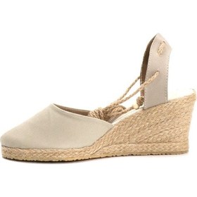 Resim Star Tombis Gerçek Elişi Bej Kadın Dolgu Topuk Espadril Handmade Bej 