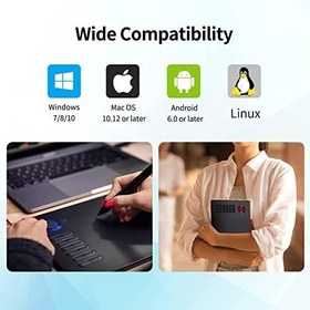 Resim Veikk A15 Pro 10x6 İnç Profesyonel Grafik Tablet, 8192 Seviye Pilsiz Kalem, 12 Kısayol Tuşu ve Döner Kontrol Düğmesi, Windows/Mac/Android Uyumlu 