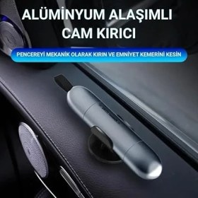 Resim Royal Rain Store Araç Emniyet Kemer Kesici ve Araç Cam Kırıcı Araç Emniyet Çekici Araç Acil Durum Kiti Sharp Tool Safety Hammer Kırmızı 