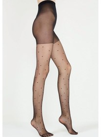 Resim Stil Puantiyeli Külotlu Çorap Siyah Cms000022-siyah Siyah 