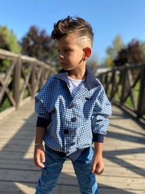 Resim GallanD Spor Ceket Çocuk Oversize Tarz Çiftyönlü Rahat Yumuşak Cepli Yakalı Düğmeli Spor Ceket 