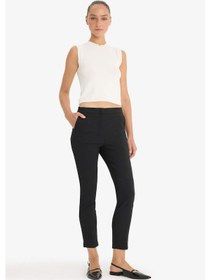 Resim Defacto Carrot Fit Çift Cepli Yüksek Bel Dar Paça Standart Boy Twill Pantolon F9763ax25wnbk81 Siyah 