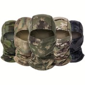 Resim 1 Adet Unisex Kamuflaj Balaklava Şapka - Nefes Alabilir File Dokulu Tam Yüz Maskesi & Boyunluk, Çok Renkli Kamuflaj Desenleri (Yeşil/Kahverengi/Siyah) Bisiklet, Kayak, Balıkçılık, Motosiklet için Rüzgar Geçirmez ve Güneş Koruyucu, Dayanıklı Kumaş Tekstil, Çok Yönlü Açık Hava Sporları Maske & Başörtüsü 