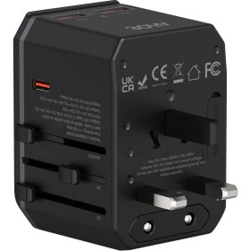 Resim Paşatec Rave Serisi Evrensel Seyahat Adaptörü Pd 30W + Qcx2 - Siyah 