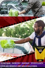 Resim figiza 100% Mikrofiber Araba-Ev Yıkama Eldiveni Çiziksiz Temizlik, Yumuşak Oto Yıkama Kurutma Cila Eldiveni 