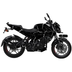 Resim Bajaj Ns200 Sticker 2014-2024 Şimşek Desen Motosiklet Kaplama Tasarımı Beyaz 