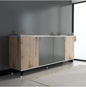 Resim MOBİLYA GEZEGENİ Karen Konsol K20 Çırağan / Antrasit - Gümüş 160 Cm 