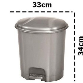 Resim Motek Elit Pedallı Plastik Çöp Kovası İç Kovalı 12 Lt Gümüş Gri 