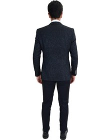 Resim Kumlu Desen Yelekli Takım Elbise 001 