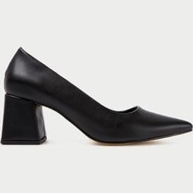 Resim MBZFR600-S Kadın Blok Topuklu 6 cm Sivri Burun Siyah Stiletto & Topuklu Ayakkabı, 37 