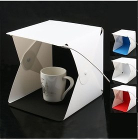 Resim Triline 40 x 40 CM Profesyonel Stüdyo Led Işıklı Çift Sıra Ürün Fotoğraf Çekim Çadırı 