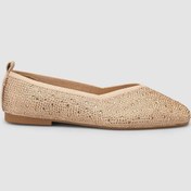 Resim Kumaş Taşlı Bej Kadın Babet Bej 