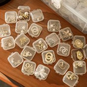 Resim 10 adet Plastik Şeffaf Kare Takı Aksesuarları Depolama Kutusu Kolye Yüzük Küpe Bilezik Küçük Öğeler Ambalaj Kutusu Konteyner 