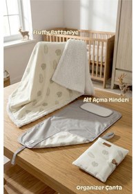 Resim Yenidoğan 3 Prç Anne Bebek Hediyesi Hastane Çıkışı Battaniye Alt Açma Çantası Organizer Set Melis 