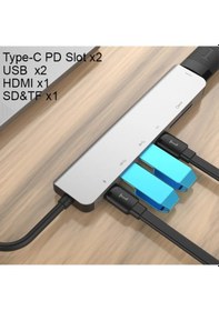 Resim Ally Usb Type-c To 7in1 Hdtv 2xusb+pd Sd&tf Okuyucu Hub Adaptör Çoklayıcı- 5775 