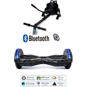 Resim Citymate Smart Balance Elektrikli Kaykay Hoverboard 8.5 Inch + Hoverkart Set Akıllı Dengeli Ledli Bluetooth Hoparlörlü 