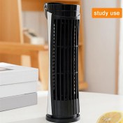 Resim Yatak Odası Masası Mini Kule Fan Masa Soğutma Fanı 2 Vitesli Rüzgar Hızı Ayarı Elektrik Masası Fan Siyah (Yurt Dışından) 