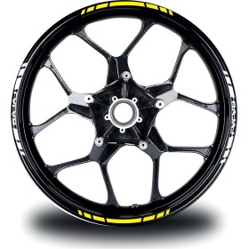 Resim Motiker Bajaj Yazılı Kısa Yazısız Kısa Dış Şerit 16'lı Çift Renk Jant Sticker Modeli 