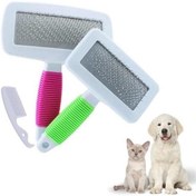 Resim BUFFER® Kedi Köpek Telli Küçük Boy Tüy Bakım Seti Evcil Hayvan Tarama Fırçası 
