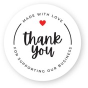 Resim AMBALAJ PAZARI Sticker 3 - Thank You 4x4 cm - 66 Adet 