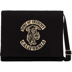 Resim Sons Of Anarchy California Siyah Kanvas Postacı Çantası - Siyah 