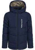 Resim Rüzgara Dayanikli Logo Baskili Puffer Mont - Çocuk 12239956 Navy Blazer Jack & Jones