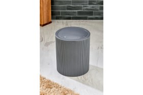 Resim Line Çizgili Yuvarlak Kapaklı Klik Çöp Kovası Banyo Mutfak 