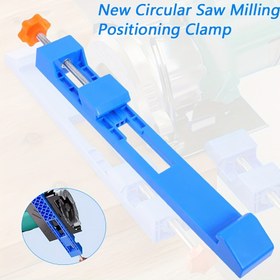 Resim 1 adet Ayarlanabilir Dairesel Testere Freze Konumlandırma Kelepçesi - Yüksek Hassasiyetli Mavi ve Turuncu ABS Taban Kılavuz Rayları DIY Ahşap İşleri, Hassas Kesme ve Frezeleme Görevleri için, Ergonomik Kolu ve Güvenli Kelepçeleme Mekanizması Dahil, Dairesel Testere Aksesuarları, Sağlam Yapı 